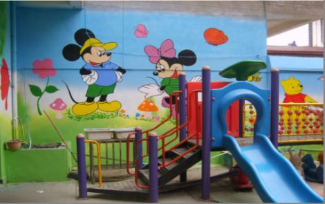 鹤峰幼儿园室外彩绘